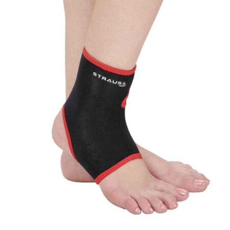 Strauss Medium Black & Red Ankle Support