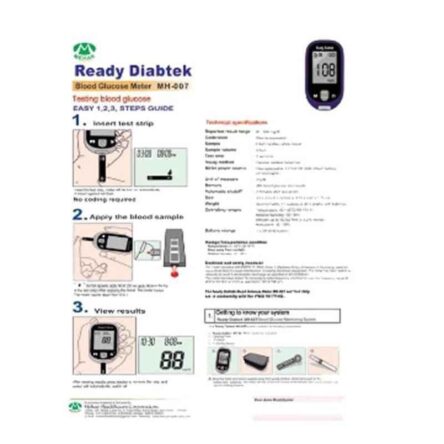 Ready Diabtek MH-007 Blood Glucose Monitor with 50 Pcs Test Strips