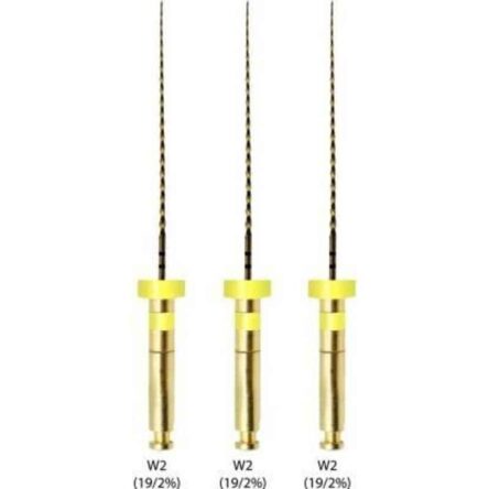 Waldent 6 Pcs 19mm W1 (17/8%)Wal-Flex Gold Rotary Files Safe Orifi Set