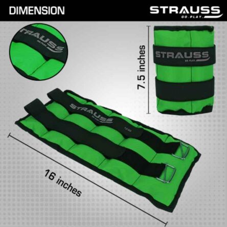 Strauss 38x19x3cm Neoprene Green Adjustable Ankle Weight