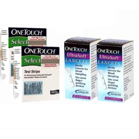 OneTouch 100 Pcs Select Diabetes Test Strips & 50 Pcs Ultra Soft Lancet Combo