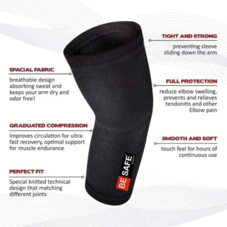 Besafe Forever Neoprene Black Elbow Sleeves Support