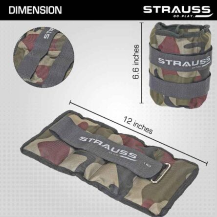 Strauss 30x16x4cm Neoprene Camouflage Adjustable Ankle Weight