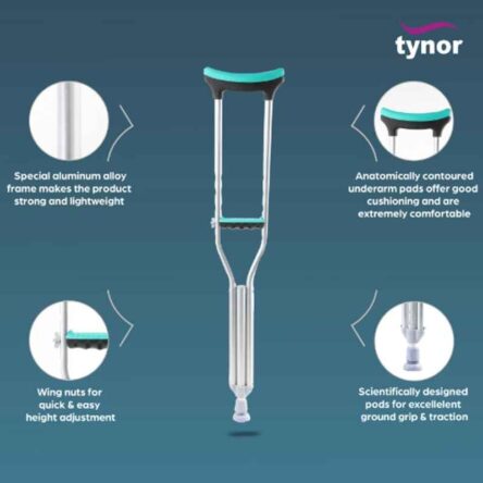Tynor Axillary Crutch Walking Sticks Pair