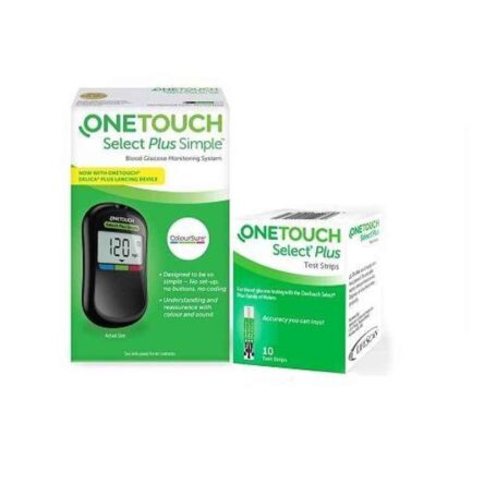 OneTouch Select Plus Simple Blood Glucometer with 60 Pcs Test Strips