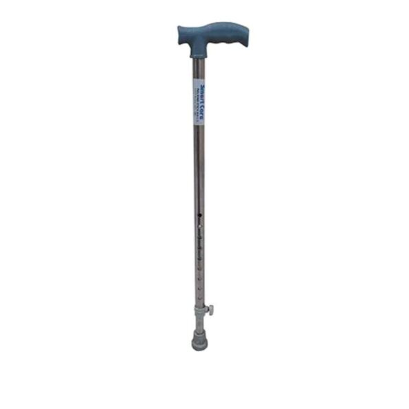 Smart Care SC926 Alloy Steel Adjustable Height Anti Shock Walking Stick with Four Pad & T Shape Handle