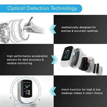 HealthSense Accu-Beat FP 910 Fingertip Pulse Oximeter with Plethysmograph & PI Four Directional OLED Display