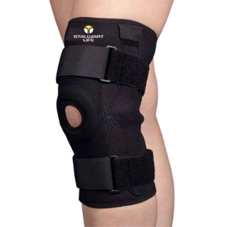 STALWART LIFE Cotton Black Hinged Knee Support