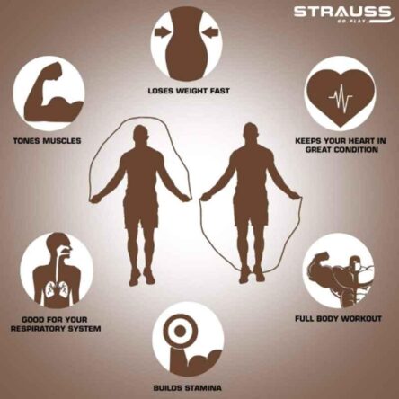 Strauss 23.5x6x6cm Wooden Grey Skipping Rope