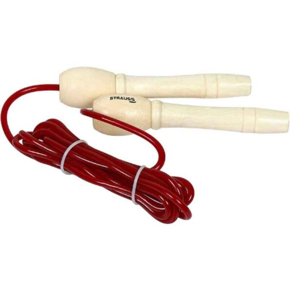 Strauss 23.5x5.5x5.5cm Wooden Red Skipping Rope