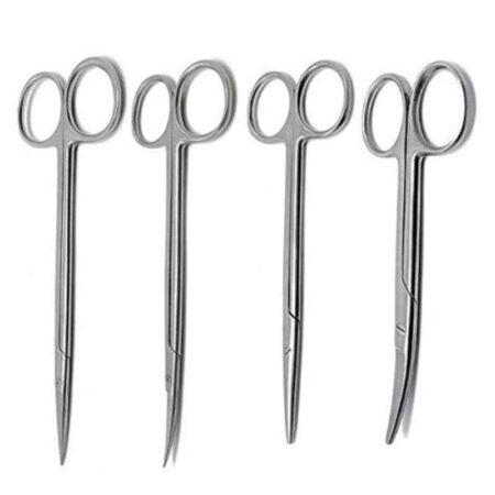 Tosh 6 inch 2 Pcs Straight & 2 Pcs Curved Stainless Steel Surgical Scissor Set