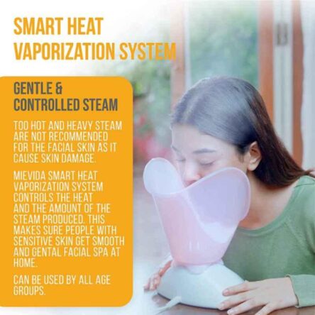 Mievida ABS Pink Steam Inhaler Vaporizer & Facial Steamer with Timer & Temperature Control System