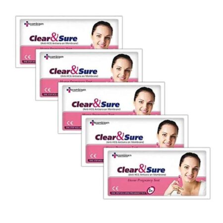 Clear & Sure One Step Urine HCG Pregnancy Test Kit (Pack of 5)