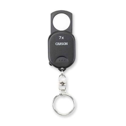 Carson 18mm 7X Plastic Clip & View Pop-Up Retractable Aspheric Keychain Magnifier