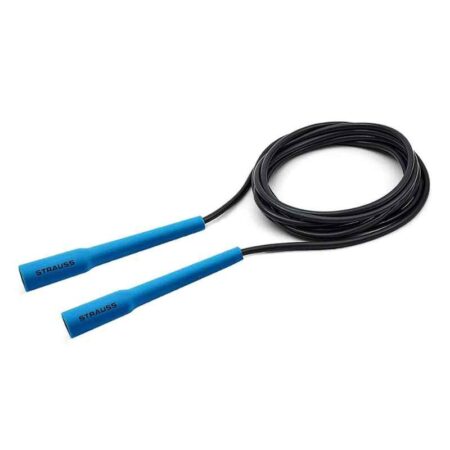 Strauss Blue Adjustable Skipping Rope with Anti Slip Grip