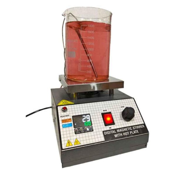 Sesw Mild Steel Digital Magnetic Stirrer with Stainless Steel Hot Plate & Digital Temperature Controller