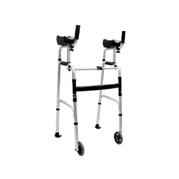 Rehamo Walkie FA 100kg Aluminium Black Foldable Walker Stand