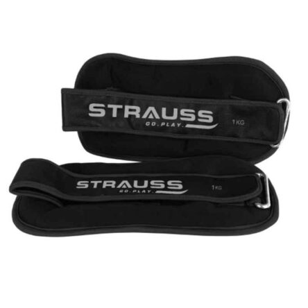 Strauss 30.5x15.3x4.3cm Neoprene Black Adjustable Round Shape Ankle Weight