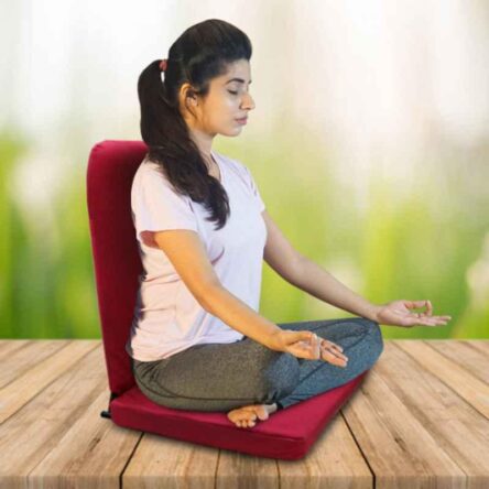 Kawachi Pink Meditation & Yoga Floor Chair with Back Support