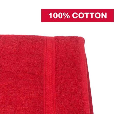 Rise N Shine 70x150cm 400GSM Cotton Red Bath Towel for Men & Women (Pack of 2)