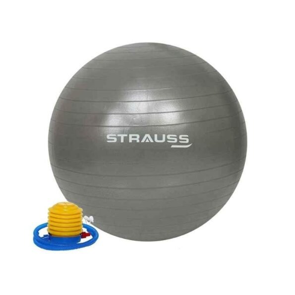 Strauss 75cm Purple PVC Anti Burst Gym Ball with Foot Pump