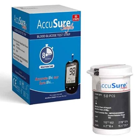 AccuSure 50 Pcs Simple Blood Glucose Test Strips Set