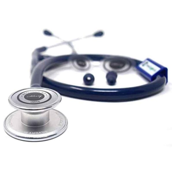 Indosurgicals Silvery III Aluminium Blue Stethoscope