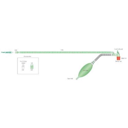 Intersurgical 1.8m Mapleson F Jackson Rees Modification T-Piece Breathing System Set with 0.5L Open Tail Bag