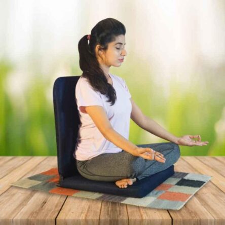 Kawachi Dark Blue Meditation & Yoga Floor Chair with Back Support