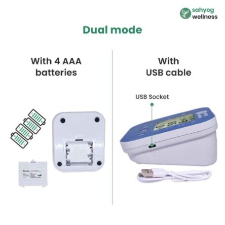 Sahyog Wellness White Automatic Upper Arm Digital Blood Pressure Monitor Machine with Large Cuff