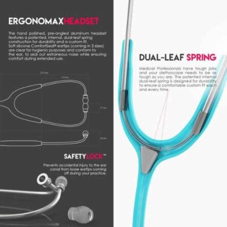 MDF Acoustica Lightweight Dual Head Pastel Blue Stethoscope