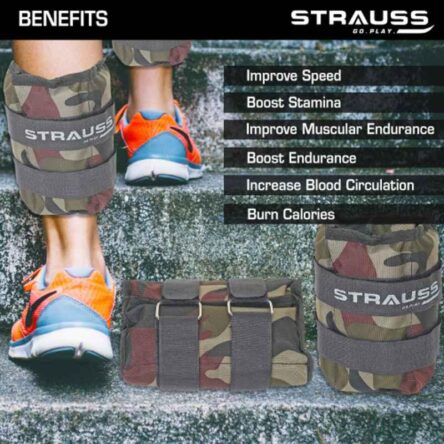 Strauss 30x16x4cm Neoprene Camouflage Adjustable Ankle Weight