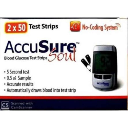 Accusure Soul 100 Pcs Glucometer Test Strips