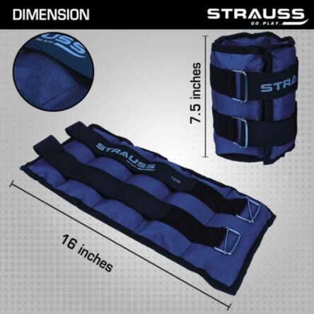 Strauss 38x19x3cm Neoprene Blue Adjustable Ankle Weight