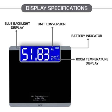 MCP Achiever BLGR01 180kg Black Electronic LCD Weighing Machine