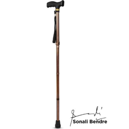 Entros Height Adjustable Aluminum L-Shaped Folding Single Walking Stick