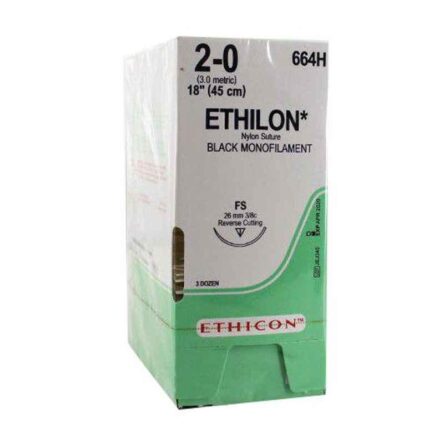 Ethicon NW3718 Ethilon 10-0 Black 6mm Monofilament Spatulated Micro-Point Suture