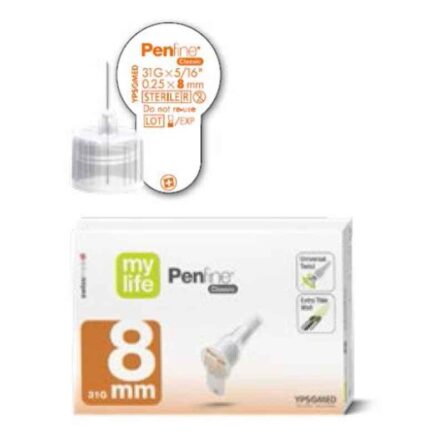 Ypsomed 100 Pcs 8mm Mylife Penfine Classic Pen Needle Box