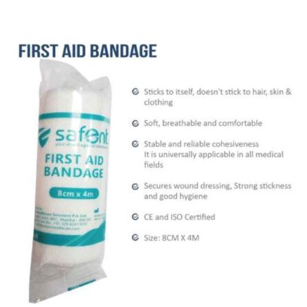 Safent 3.5 inch 8cmx4m Woven Fabricated First Aid Bandages