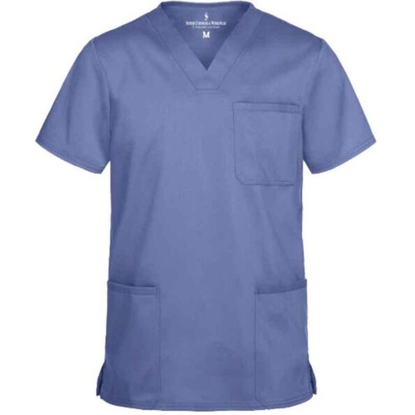 Superb Uniforms Polyester & Cotton Sky Blue Half Sleeves Surgical Scrub for Men