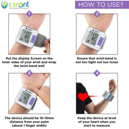 Carent White Digital Automatic Blood Pressure Monitor with USB Cable