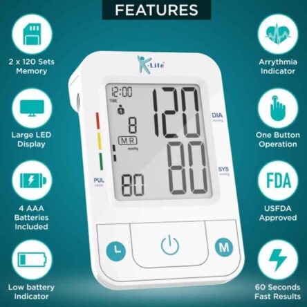 K-Life BPM-107 White Fully Automatic Digital Blood Pressure Monitor