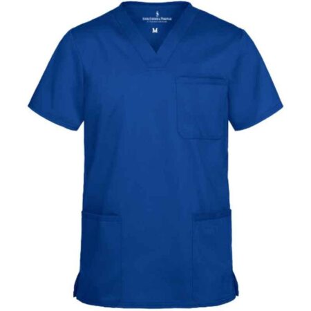 Superb Uniforms Polyester & Viscose Royal Blue Half Sleeves Medical Scrub