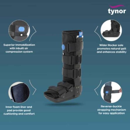 Tynor D51BCZ Steel & Nylon Black Air Walker Boot