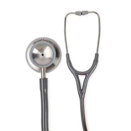 Lifeline Excel-II Stainless Steel Grey Chest Piece Stethoscope with 2 Way Tube