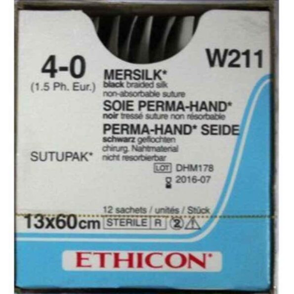 Ethicon NW5088 12 Pcs 6-0 Silver Mersilk Non-Absorbable Suture Box