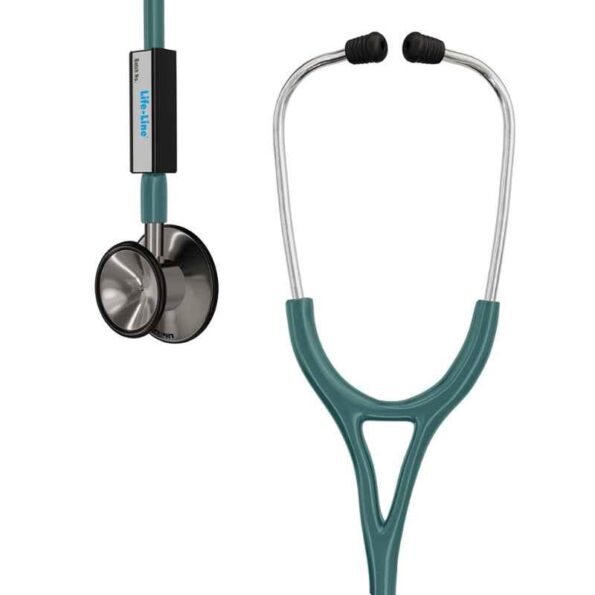 Lifeline Excel-II Stainless Steel Green Chest Piece Stethoscope with 2 Way Tube