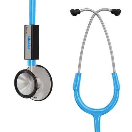 Lifeline Aluminium Light Blue Single Diaphragm Chest Piece Stethoscope with 2 Way Tube