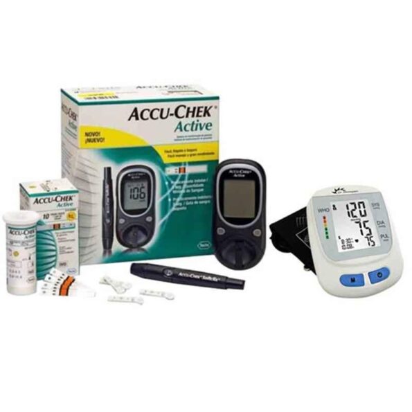 Dr. Morepen BP-09 Blood Pressure Monitor & Accu-Chek Active Glucose Monitor with 10 Free Strips