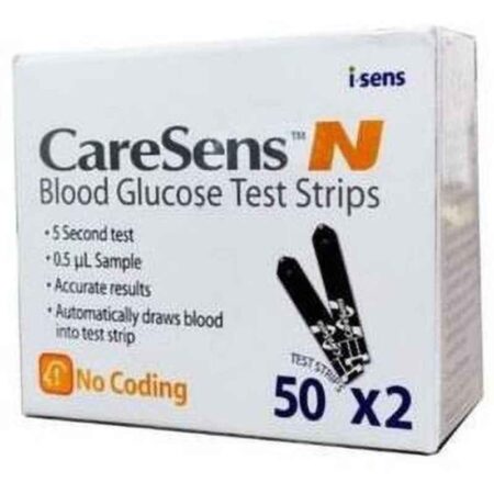 Caresens N100 100 Pcs Glucometer Strips Box